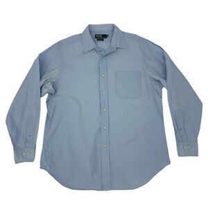 Polo Ralph Lauren Andrew Dress Shirt Mens 16 1/2 Blue Long Sleeve Cotton *READ